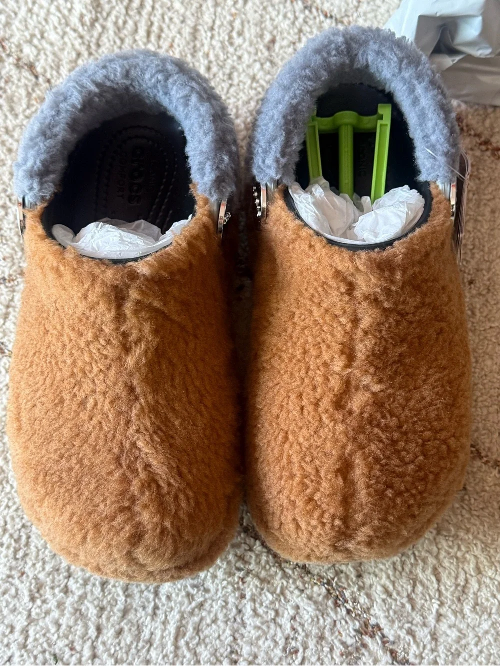 Lil Nas X x Crocs Mega Crush Brown Sherpa Clogs M5 W7 NWT 209508-088